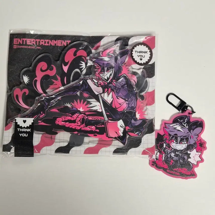 [BUNJANG] Hazbin Hotel Alastor Unsealed Acrylic Stand &amp; Keyring Bundle Set / 판매) 해즈빈호텔 알래스터 비공굿 미개봉 아크링 스탠드&amp;키링