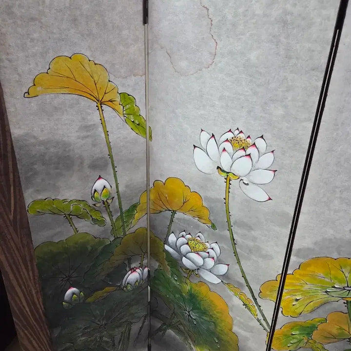 [BUNJANG] Lotus Painting Folding Screen / 연꽃 그림 접이식 병풍