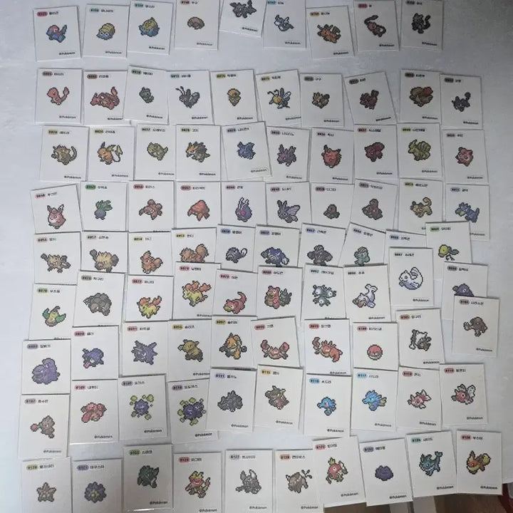 [BUNJANG] Pokemon Pixel Art Sticker Set (90 pcs) / 포켓몬 픽셀아트 띠부씰 90장 판매합니다.