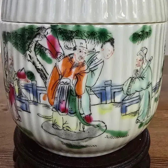 [BUNJANG] Celadon Porcelain Jar with Figure Painting / 분체 고사인물문 유개호