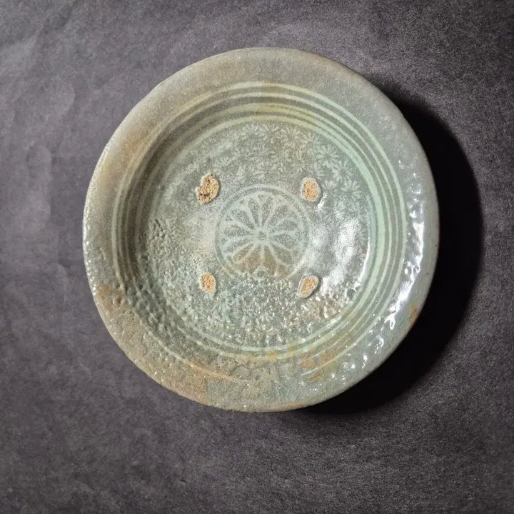 [BUNJANG] Rare Goryeo Celadon Inhwamun Plate - Tea Ceremony Set / 희소성 높은 고려청자 인화문 완 차도구 다도구