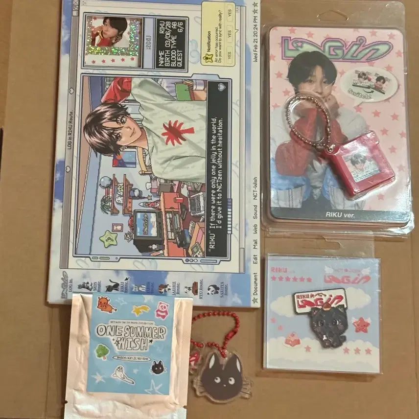 [BUNJANG] NCT WISH Riku Login Tour MD Game Keyring, Badge, Photo Set, Kuri Bundle Set / 엔시티위시 리쿠 로그인 투어 MD 게임키링 뱃지 포토세트 쿠리 일괄
