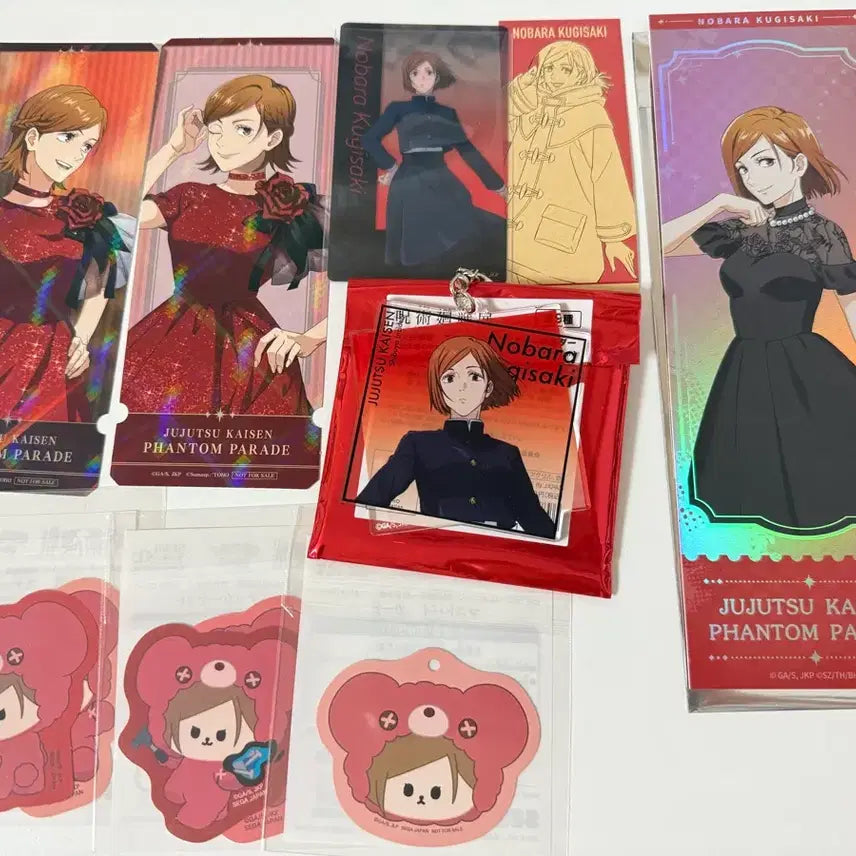 [BUNJANG] Jujutsu Kaisen Nobara Kugisaki Fanfare Event Acrylic Keychain &amp; Photocards Bundle Set / 주술회전 쿠기사키노바라 판파레 특전 전시회 포카 아크릴 키링 세가쿠지일괄