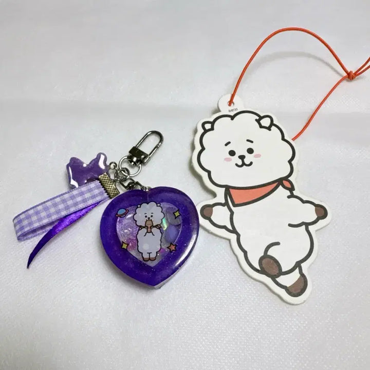 [BUNJANG] BT21 RJ Heart Shaker Keyring Handmade / BT21 RJ 하트쉐이커 키링 핸드메이드