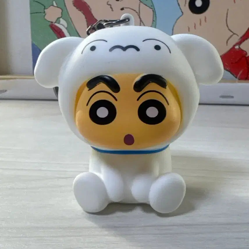 [BUNJANG] Crayon Shin-chan Whitey Mood Lamp Keychain / 짱구 흰둥이 무드등 키링