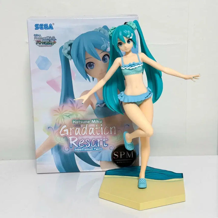 [BUNJANG] Hatsune Miku Graduation Resort Swimsuit Figure / 상자O) 하츠네 미쿠 수영복 그라데이션 리조트 피규어
