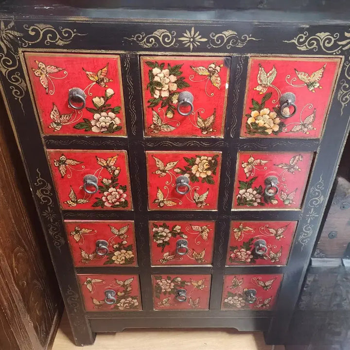 [BUNJANG] Vintage Butterfly Cabinet and Wooden Cabinet Set / 옛날 통나무장