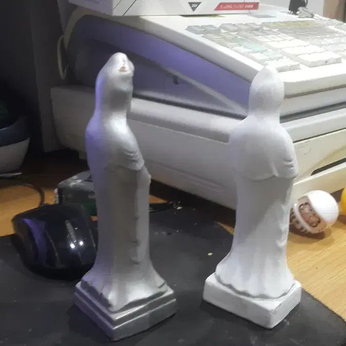 [BUNJANG] Gypsum Kannon Statue (2) &amp; Fukurokuju Figure Set / 석고 관음상 2점 외