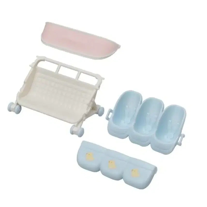 [BUNJANG] Sylvanian Families Triplets Stroller (Partial Set) / 실바니안 세쌍둥이 유모차 일부