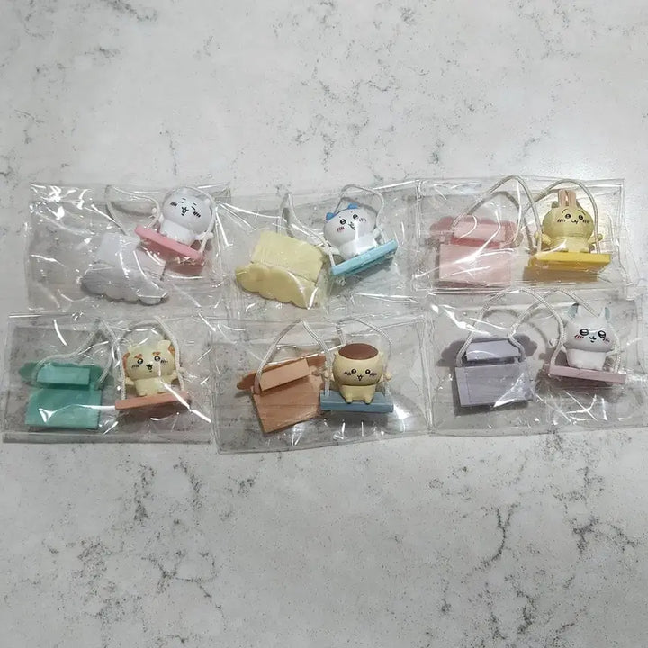 [BUNJANG] Chiikawa Swing Gacha Vol. 2 (Hachiwari, Usagi, Momonga, Kurimanju, Shisha) Set / 치이카와 그네 가챠 2탄 치이카와 하치와레 우사기 모몽가 쿠리만쥬 시샤