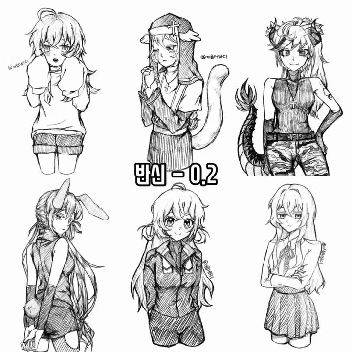 [BUNJANG] Hand-Drawn Doodle Commission (Bust/Half-Body, 1-2 Persons) / 손그림 낙서 커미션(1) 무컨펌 낙퀄 낙서 흉상 반신 1인 2인
