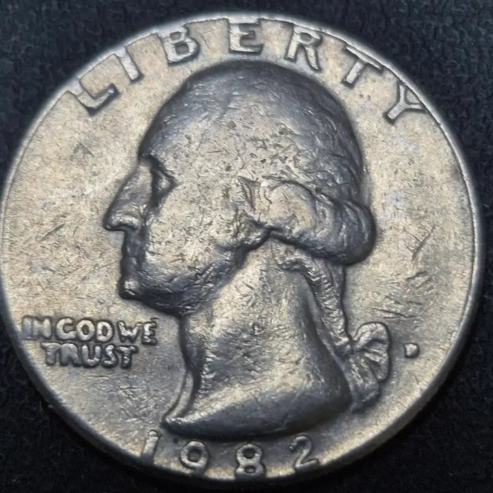 [BUNJANG] 1982 Washington Quarter Dollar Mint Error Coin / 1982년D발행 워싱턴 쿼터 달러. 압인 에러 주화