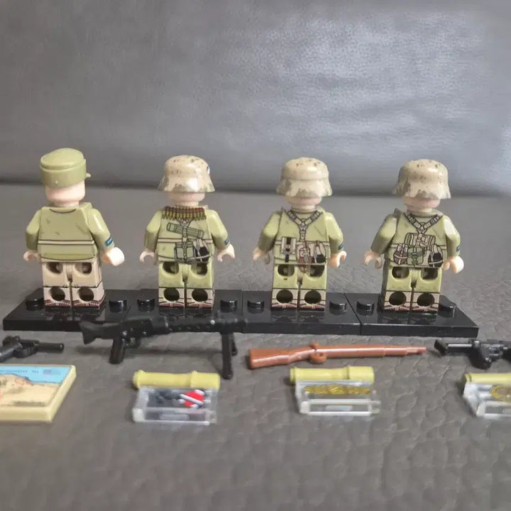 [BUNJANG] LEGO Compatible German Afrika Korps 4-Sided Print 4-Figure Set / (택포) 레고 호환 밀리터리 독일군 아프리카 군단 4면인쇄 4인세트