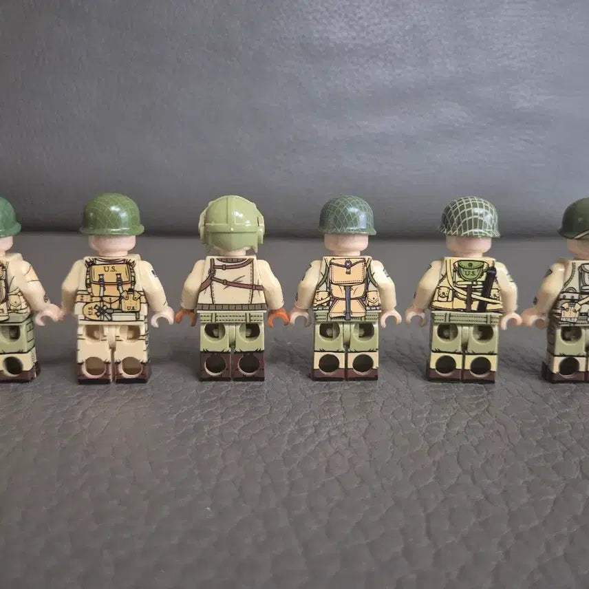 [BUNJANG] Military US Army 4-Sided Print 6-Figure Set (LEGO Compatible) / 레고 호환 밀리터리 미군 4면 인쇄 6인 세트 + 무기