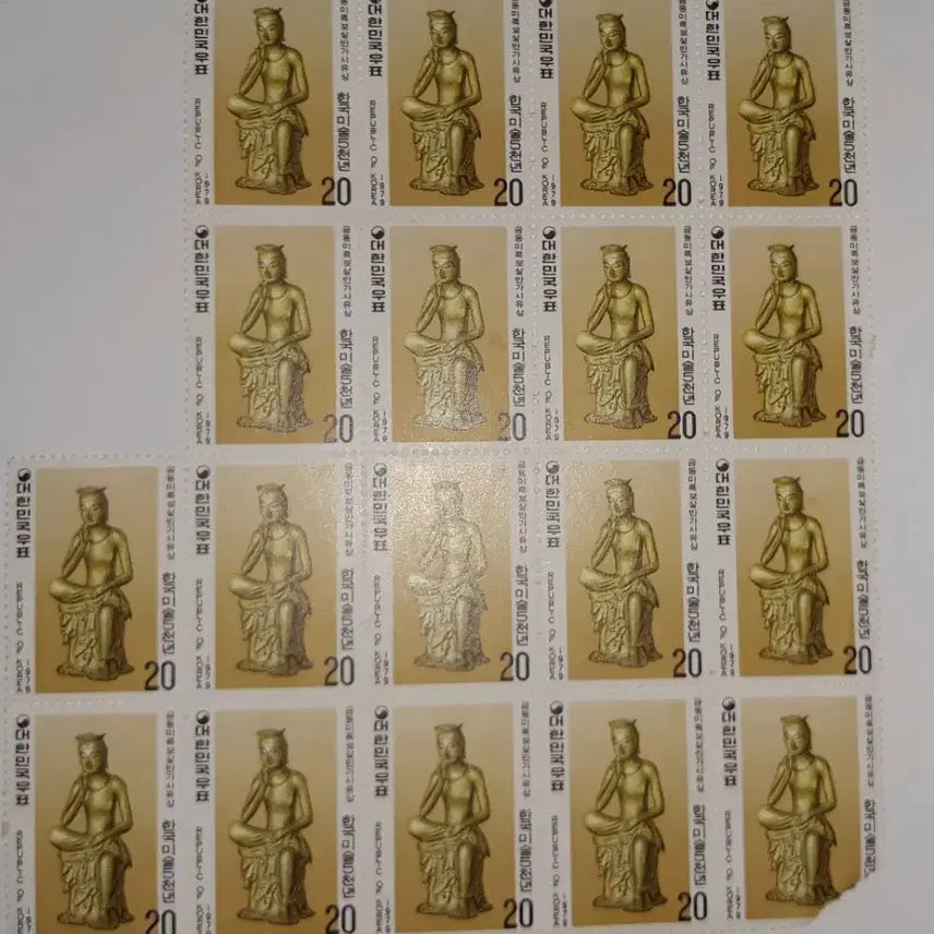 [BUNJANG] Gilt Bronze Maitreya in Meditation (1979 Stamp) - Unused / 마지막가격내림(새상품)금동미륵보살반가사유상1979.