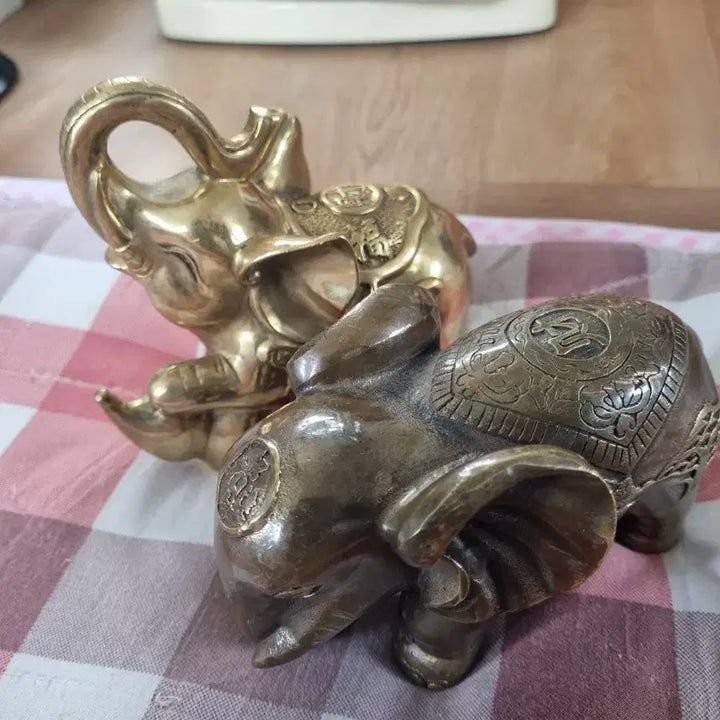 [BUNJANG] Brass Horse and Elephant Figurines with Incense Burner Set / 황동 말,코끼리,향로 장식 세트