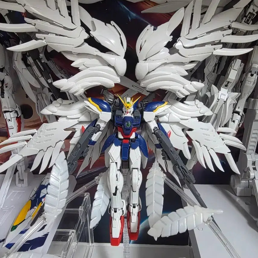 [BUNJANG] Bandai RG Wing Zero Custom + Wing Gundam Set / 반다이 RG 윙제로 커스텀 + 윙 날개  가조립 팝니다.
