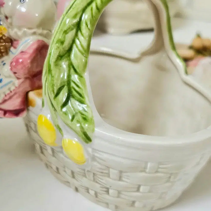 [BUNJANG] Vintage Ceramic Rabbit Basket / 빈티지 도자기 토끼 바구니