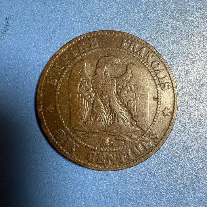 [BUNJANG] Napoleon III 1855 Emperor 10 Centimes Coin France / 나폴레옹 3세 1855년 황제 10상팀 주화 프랑스