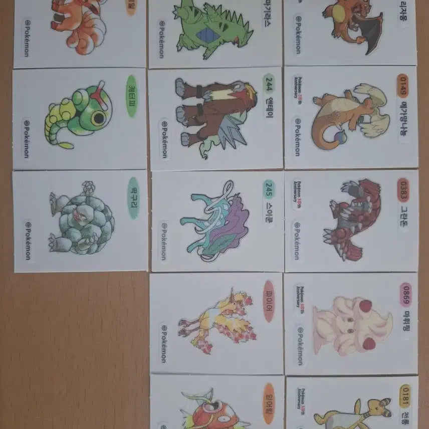 [BUNJANG] Pokemon Stickers (13 Types) Bundle Set / 포켓몬/띠부씰 /리자몽,메가망나뇽,그란돈,파이어 등 13종 일괄판매^^