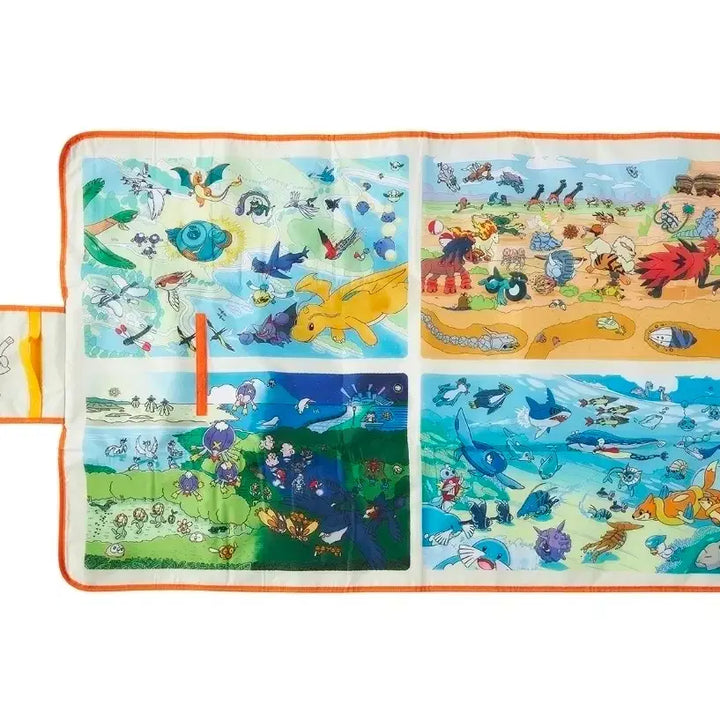 [BUNJANG] Pokemon Center Ecological Encyclopedia Picnic Mat / Pokemon center 포켓몬센터 생태도감 피크닉매트 돗자리 새상품