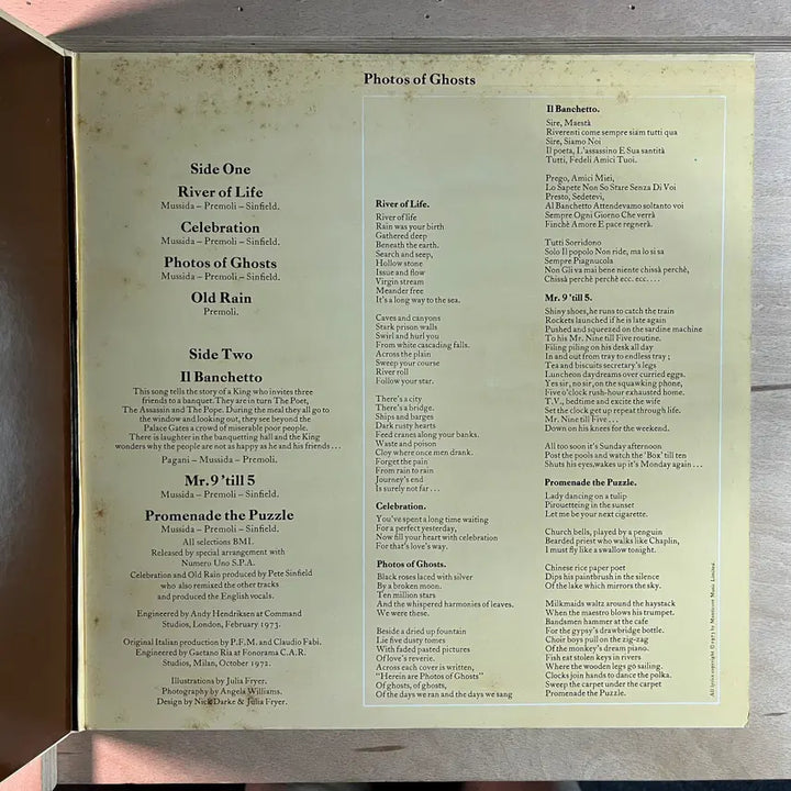 [BUNJANG] Premiata Forneria Marconi Photos Of Ghosts 1977 Japanese LP / Premiata Forneria Marconi 일본 1977년 LP