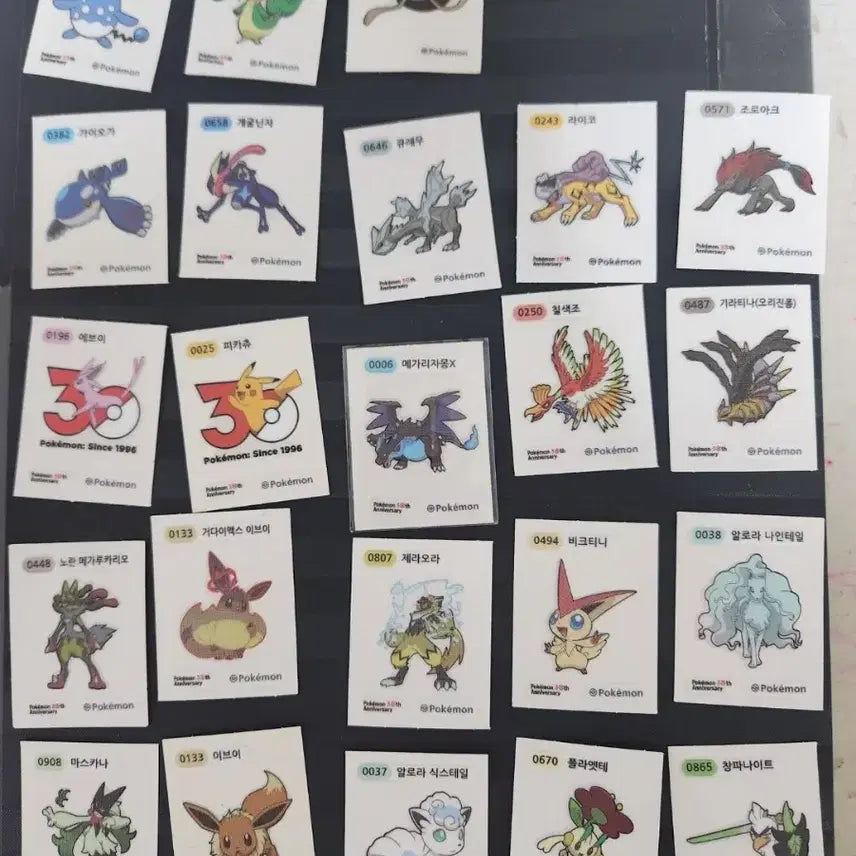 [BUNJANG] Pokemon 30th Anniversary Stickers Bundle (23 pcs) / 포켓몬 띠부씰 30주년 23개 일괄판매
