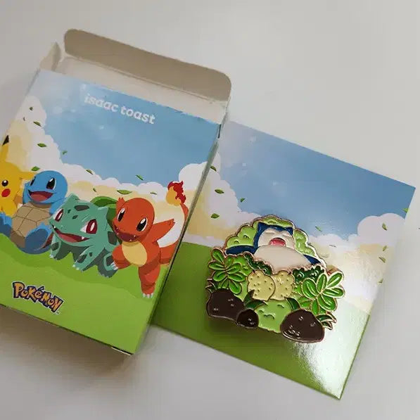 [BUNJANG] Pokemon Snorlax Isaac Toast Collaboration Badge / 포켓몬스터 이삭토스트 콜라보 뱃지 잠만보