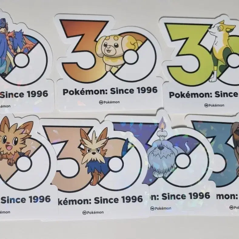 [BUNJANG] Pokemon 30th Anniversary Logo Sticker Set / 강아지 강쥐 세트 포켓몬 30주년 기념 로고 스티커