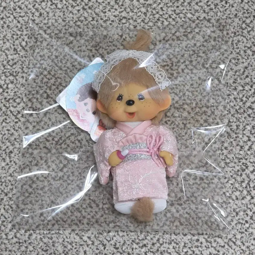 [BUNJANG] Monchhichi Kimono Keychain (Milk Tea Brown) / 밀크티 브라운 기모노 몬치치 키링