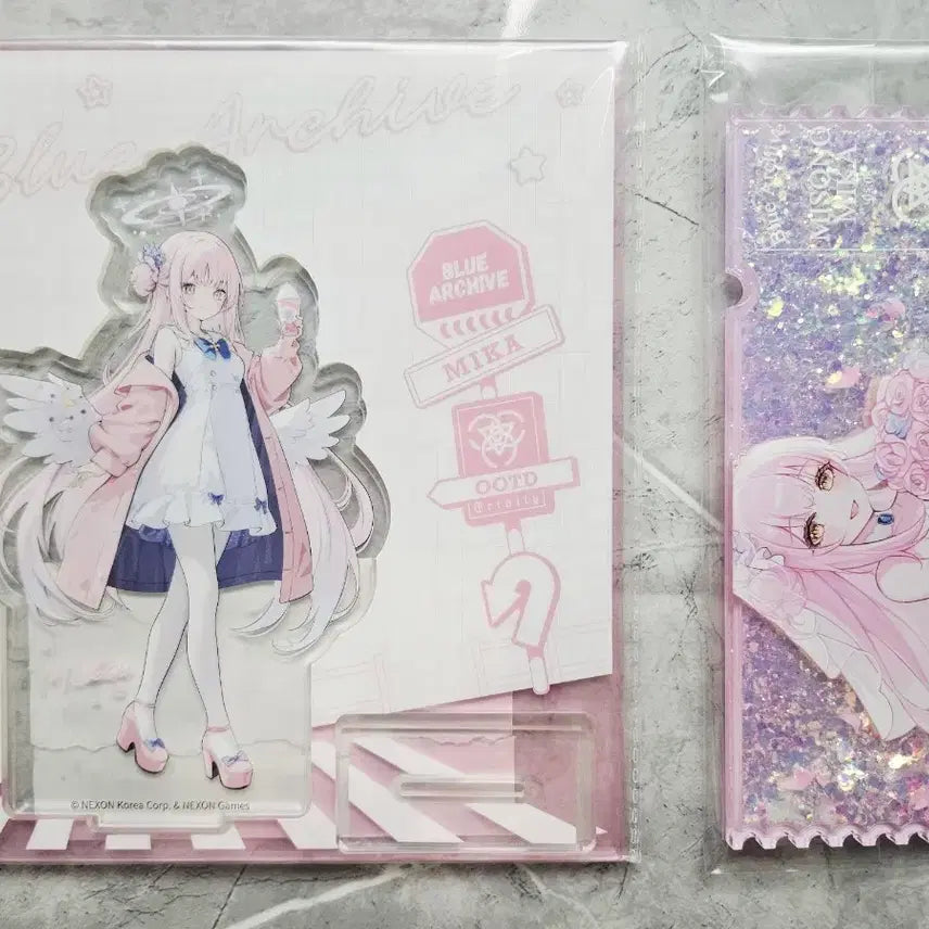 [BUNJANG] Blue Archive Nagisa, Mika Acrylic, Glitter, Diorama, Keyring Bundle Set / 블루아카이브 나기사, 미카 아크릴 및 글리터, 디오라마, 키링 등 일괄