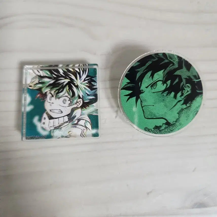 [BUNJANG] My Hero Academia Izuku Midoriya Acrylic Block &amp; Badge Bundle Set / (일괄) 히로아카 나히아 미도리야 이즈쿠 아크릴 블록, 아크릴 뱃지