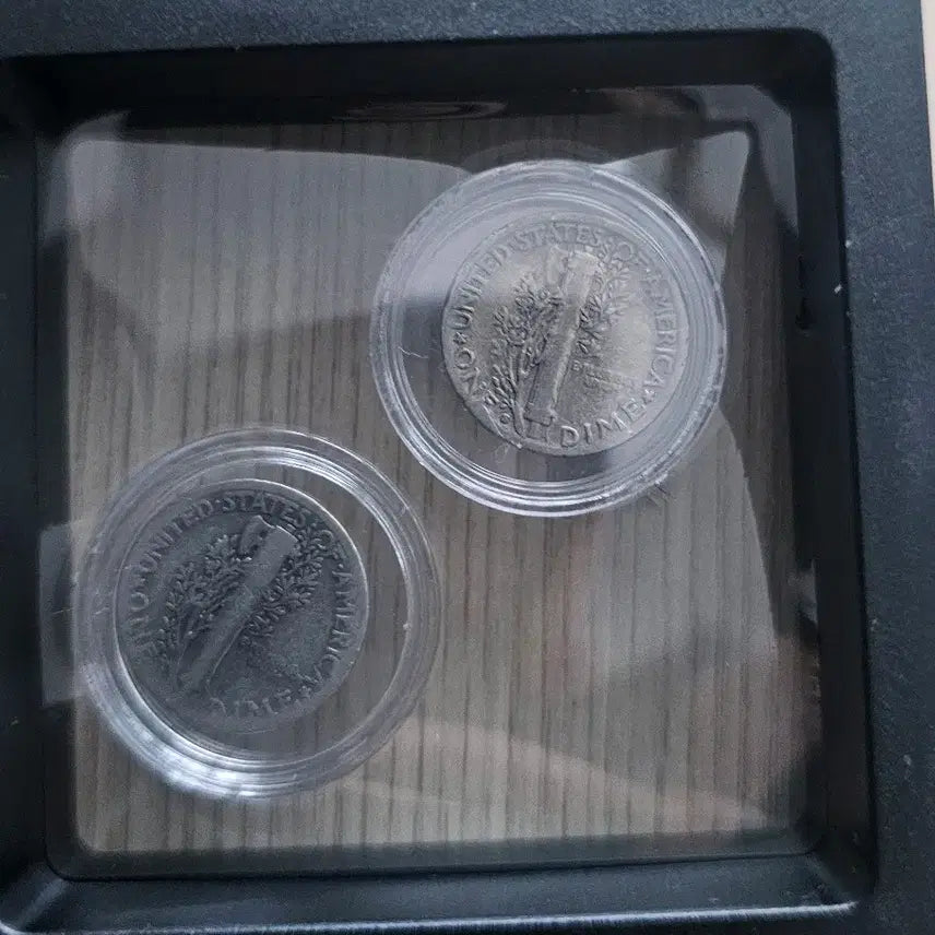 [BUNJANG] 1927 &amp; 1935 US Mercury Dime 10 Cent Silver Coins (2-Piece Set) / 1927년 미국 머큐리 다임(Mercury Dime) 10센트 은화 2점