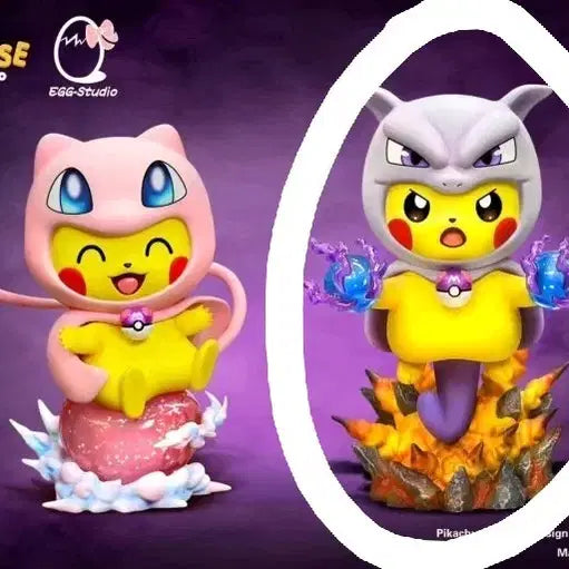 [BUNJANG] Egg Studio Mewtwo Poncho Pikachu Resin Figure / egg studio 뮤츠 판쵸 피카츄 레진피규어