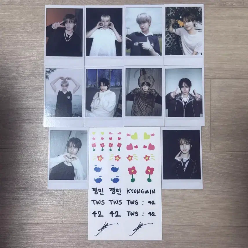 [BUNJANG] TWS Kyungmin Selection Pack Set Polaroid Photocard 10ea + Handwritten Sticker Set / 투어스 경민 셀렉션팩 세트 폴라포카 10장+손글씨 스티커