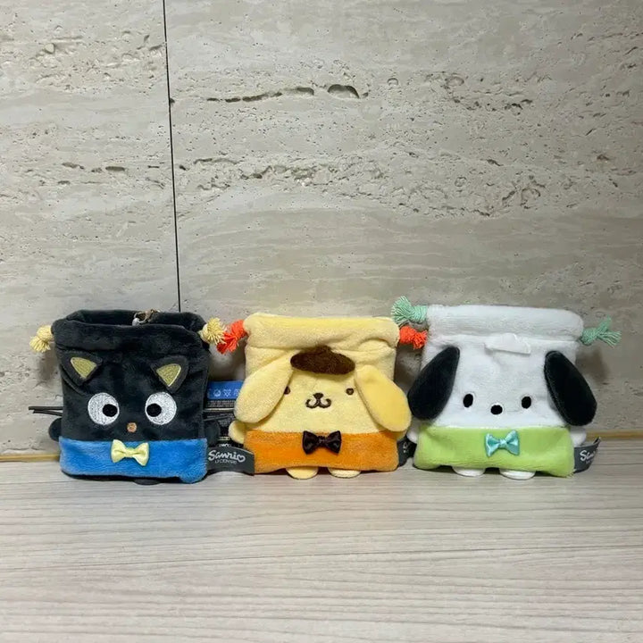 [BUNJANG] Sanrio Chococat, Pompompurin, Pochacco Mini Drawstring Charm Keychain Set / [일괄] 산리오 초코캣 폼폼푸린 포차코 미니 조리개 키링 세트