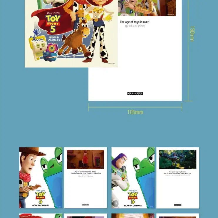 [BUNJANG] Toy Story 5 Deco Pack Postcard Set Megabox POB Woody Jessie Buzz / 토이스토리5 데코팩 엽서 세트 메가박스 특전 우디제시버즈