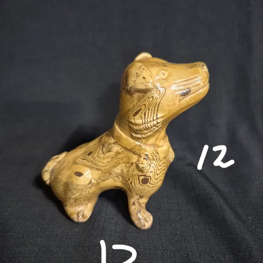 [BUNJANG] Kintsugi Style Dog Inkstone / 연리문 도자기 강아지 연적 서예 수묵화
