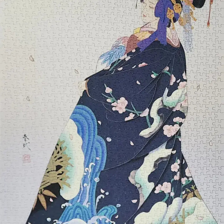 [BUNJANG] Haruyo Morita Kimono Geisha Jigsaw Puzzle Set / 하루요모리타 기모노 게이샤 직소퍼즐 세트