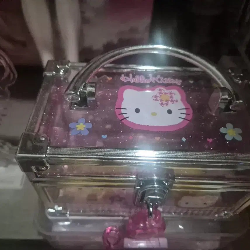 [BUNJANG] Hello Kitty Vanity Lockable Storage Box / 키티 베니티 투명 자물쇠 보관함