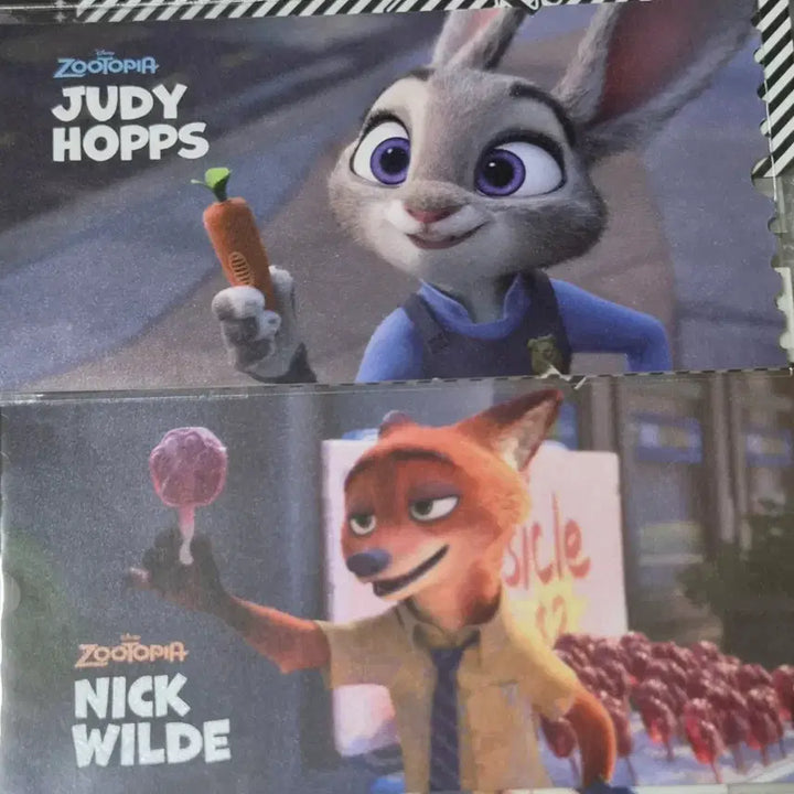[BUNJANG] Zootopia Nick Wilde &amp; Judy Hopps Set Postcard Ticket / 닉 주디 주토피아 주토피아2 디즈니 엽서 티켓 일괄