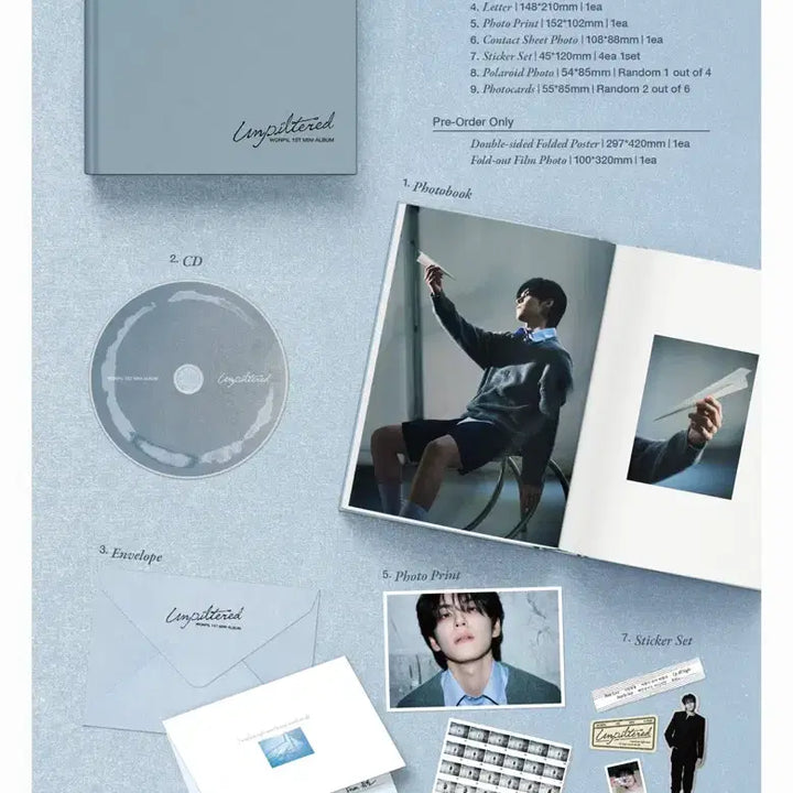 [BUNJANG] DAY6 Wonpil UNFILTERED Album Photobook (Sealed) + Fans POB Photocard / 원필 언필터드 앨범 포토북 미개봉 + 팬즈 포카