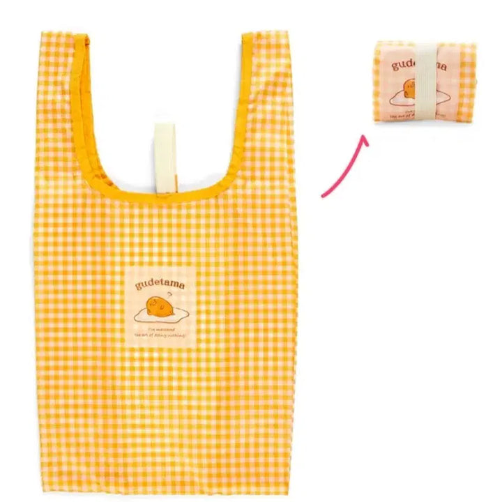 [BUNJANG] Sanrio Gudetama Checkered Eco Bag / 산리오 에코백 체크무늬 장바구니 구데타마