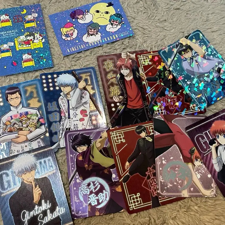 [BUNJANG] Gintama x Sanrio China Illustration Photocard Set (12 pcs total) / 은혼 차이나 일러스트 포토카드 10종, 산리오2종 일괄 긴토키 히지카타