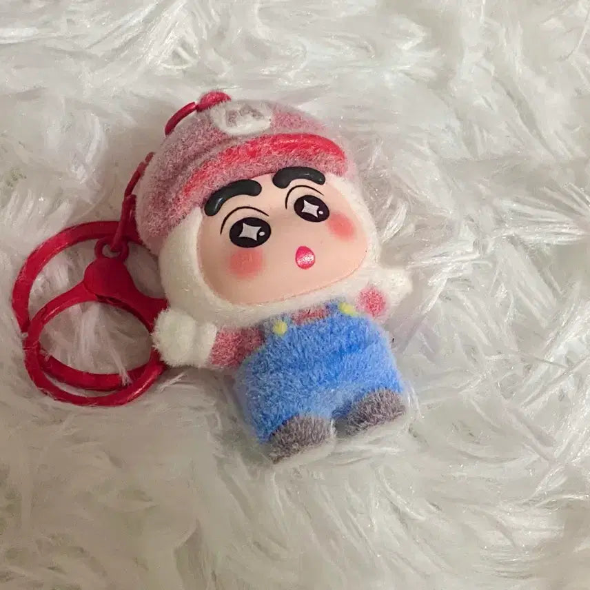 [BUNJANG] Crayon Shin-chan Mario Costume Keyring - Red / 마리오 짱구키링 _레드