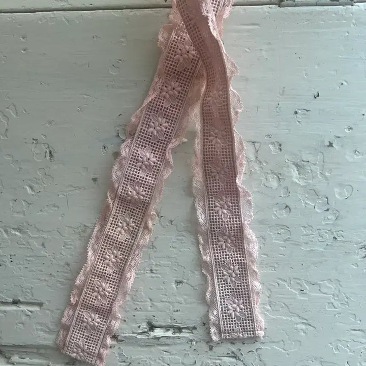 [BUNJANG] French Vintage Pink Lace Trim / 프랑스 빈티지 핑크 레이스 곰돌이추천