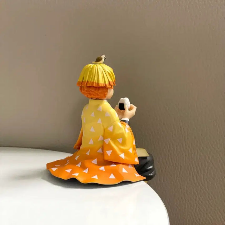 [BUNJANG] Demon Slayer Zenitsu Onigiri Noodle Stopper Figure / 귀멸의칼날 귀칼 젠이츠 주먹밥 누들 스토퍼 피규어