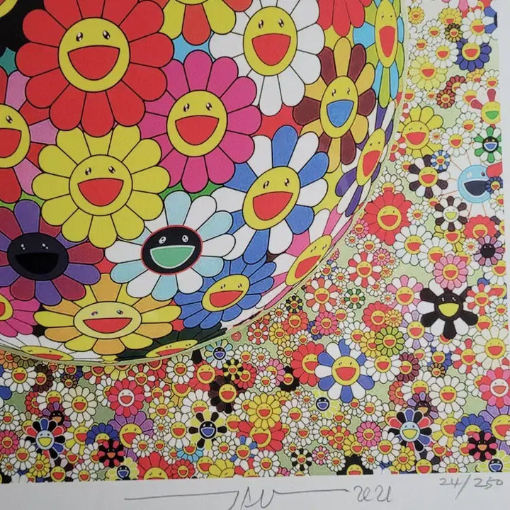 [BUNJANG] Takashi Murakami "Smiling Flower" Edition Print / 무라카미 다카시 그림 판화 에디션