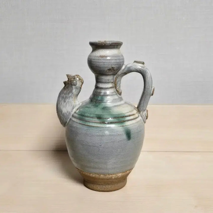 [BUNJANG] Vintage Celadon Porcelain Rooster Vase / 빈티지 청자 닭 장식 주병