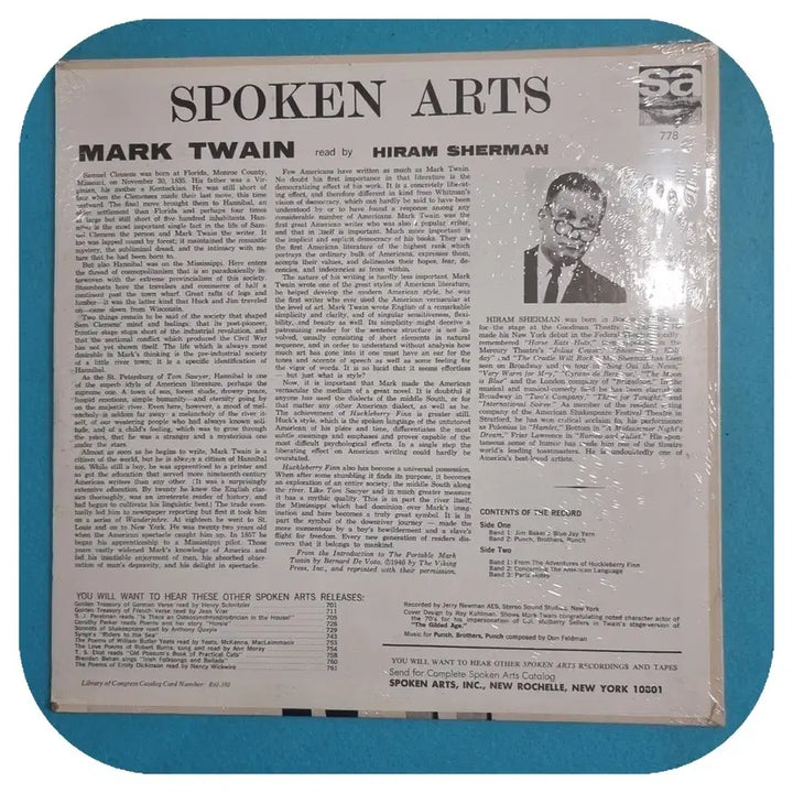 [BUNJANG] Mark Twain Read by Hiram Sherman LP NM/M / 마크 트웨인 LP NM/M